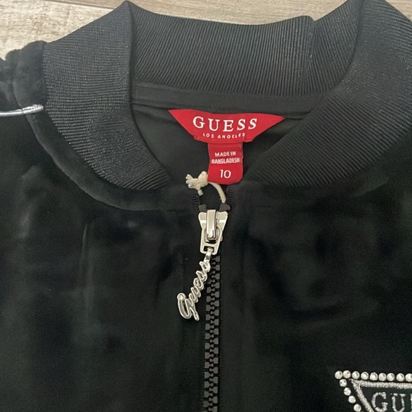 Guess Girls “Valerie” Velour Zip-Up Sweater Size 10 - Picture 4 of 9